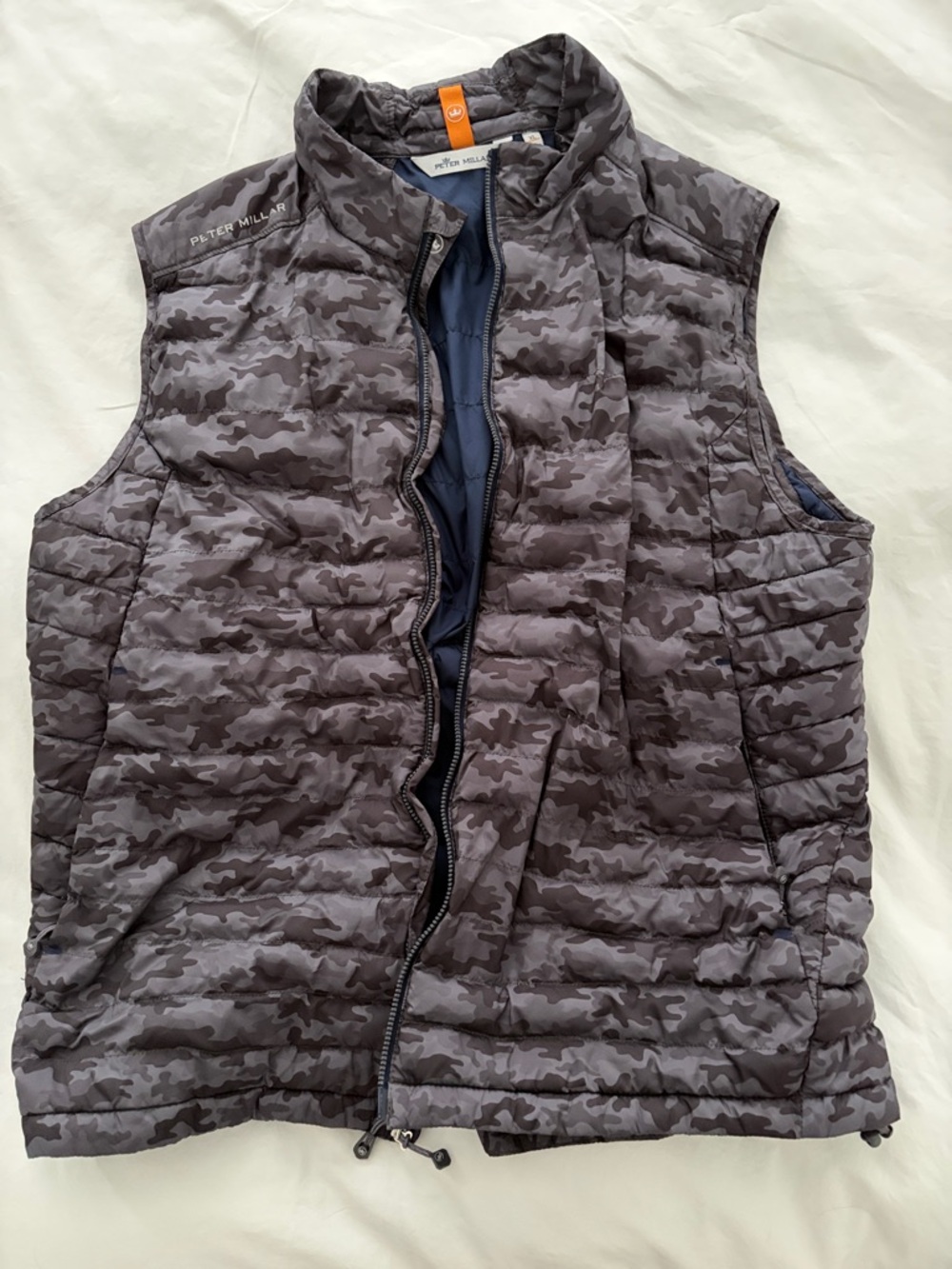 Peter Millar Gray Camo Quilted Down Vest